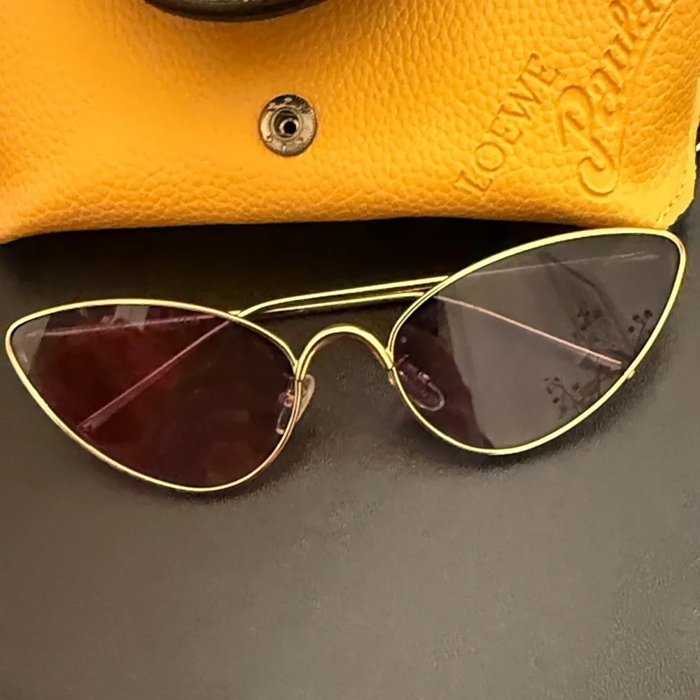 Gold Frame with Purple Lenses Sunglasses